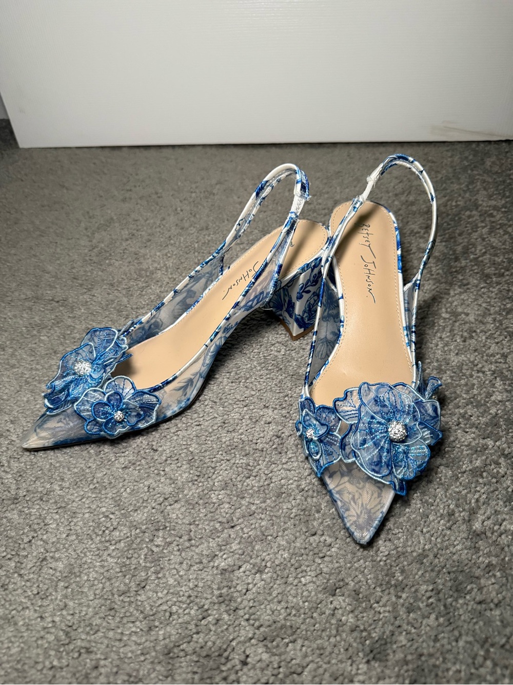 Betsey Johnson Petra Flower Applique Slingback Pumps